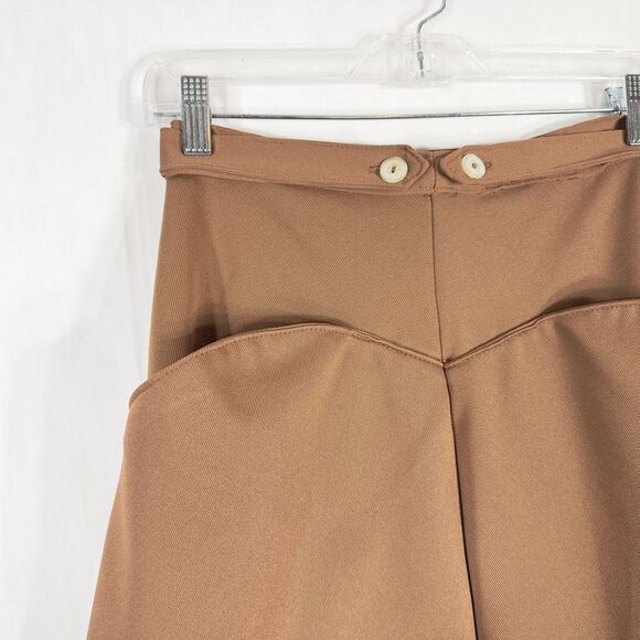 Vintage Uniform Wrap Skirt Solid‎ Brown Deep Pockets Army Womens Soviet 1014 - Picture 7 of 10